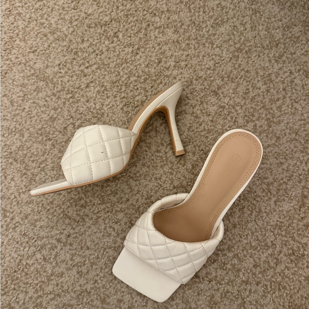 Forever 21 Cream Quilted Heels